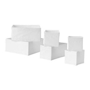 white ikea skubb boxes